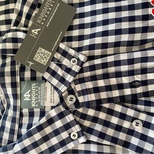 Knights Apparel Men's Blue and White Plaid Shirt ole miss shirt